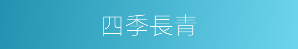 四季長青的意思