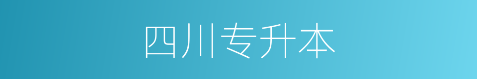 四川专升本的同义词