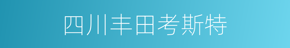 四川丰田考斯特的同义词