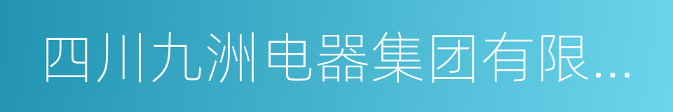 四川九洲电器集团有限责任公司的同义词