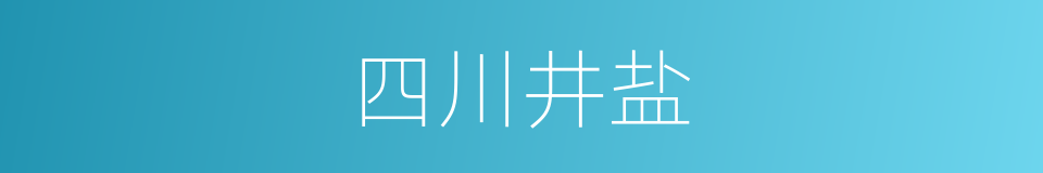 四川井盐的同义词