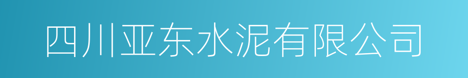 四川亚东水泥有限公司的同义词