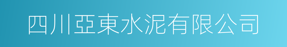 四川亞東水泥有限公司的同義詞