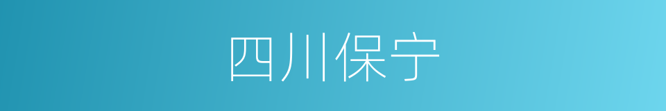 四川保宁的同义词