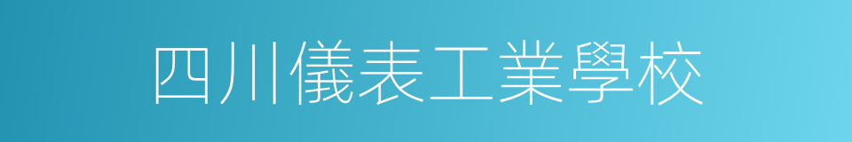 四川儀表工業學校的同義詞