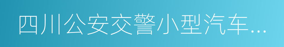 四川公安交警小型汽车网上自助编号申请的同义词