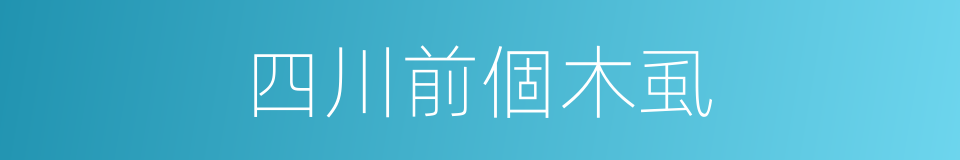 四川前個木虱的同義詞