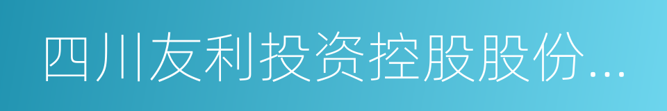 四川友利投资控股股份有限公司的同义词