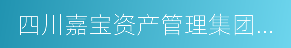 四川嘉宝资产管理集团股份有限公司的同义词