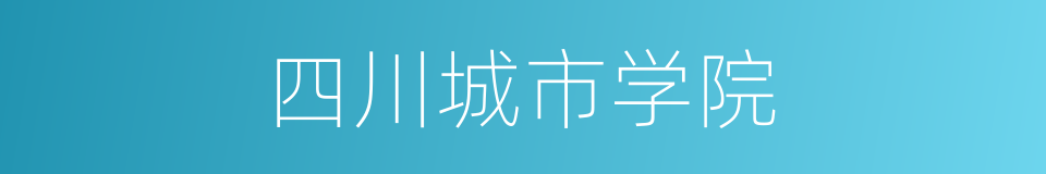 四川城市学院的同义词