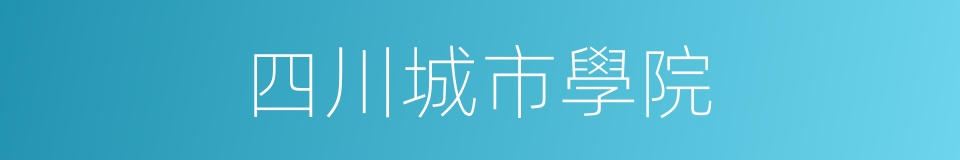 四川城市學院的同義詞
