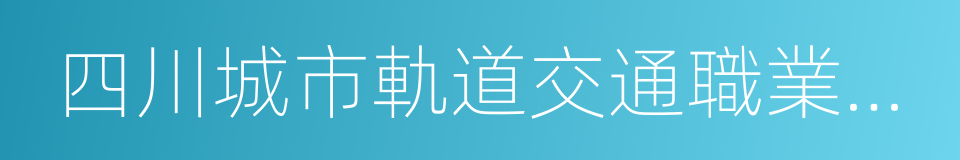 四川城市軌道交通職業學院的同義詞