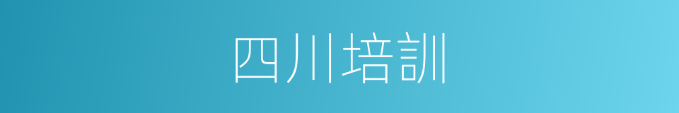 四川培訓的同義詞