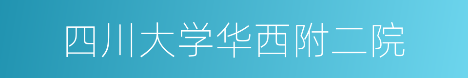 四川大学华西附二院的同义词