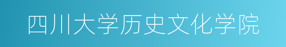 四川大学历史文化学院的同义词