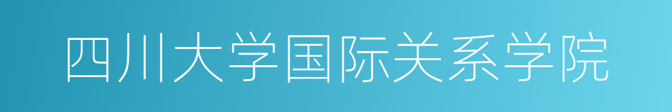 四川大学国际关系学院的同义词