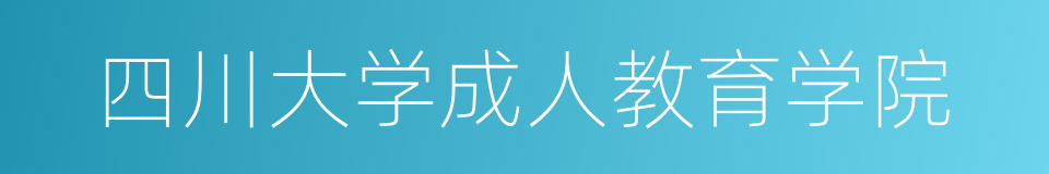 四川大学成人教育学院的同义词