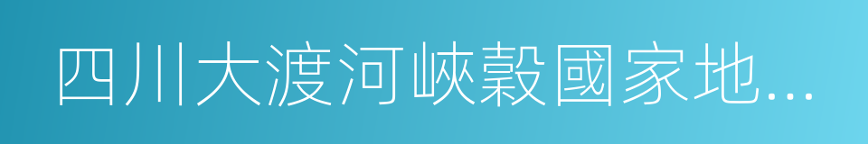 四川大渡河峽穀國家地質公園的同義詞