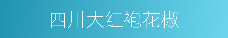 四川大红袍花椒的同义词