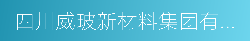 四川威玻新材料集团有限公司的同义词