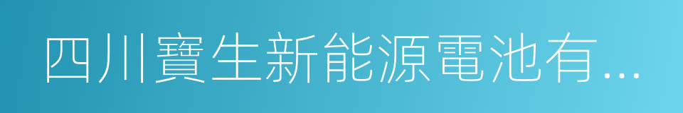 四川寶生新能源電池有限公司的同義詞