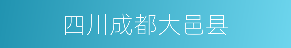 四川成都大邑县的同义词