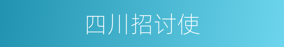 四川招讨使的同义词