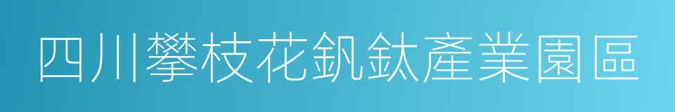 四川攀枝花釩鈦產業園區的同義詞