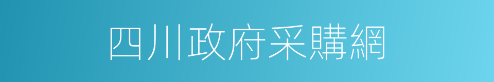 四川政府采購網的同義詞