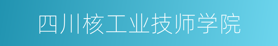 四川核工业技师学院的同义词