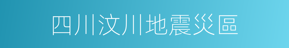 四川汶川地震災區的同義詞