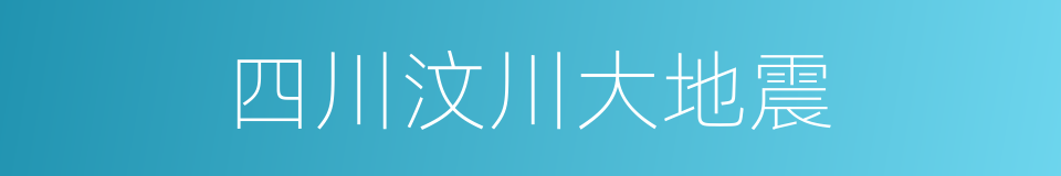 四川汶川大地震的同义词