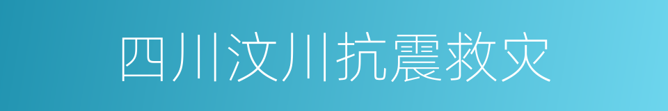 四川汶川抗震救灾的同义词