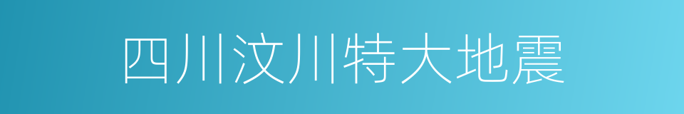 四川汶川特大地震的同义词