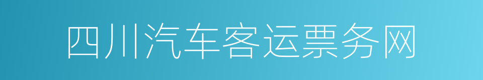 四川汽车客运票务网的同义词