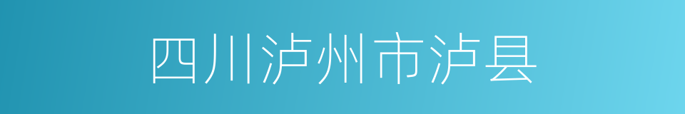 四川泸州市泸县的同义词