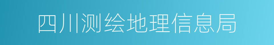 四川测绘地理信息局的同义词