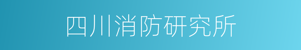 四川消防研究所的同义词