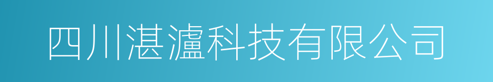 四川湛瀘科技有限公司的同義詞