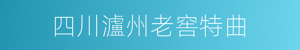 四川瀘州老窖特曲的同義詞