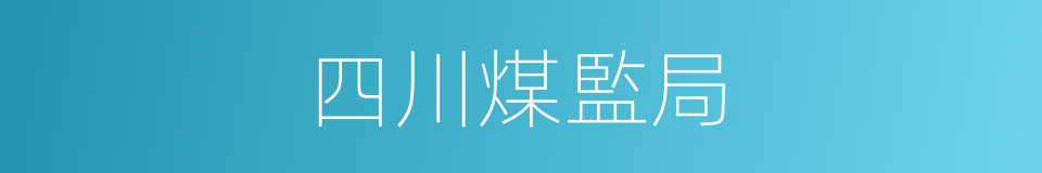 四川煤監局的同義詞