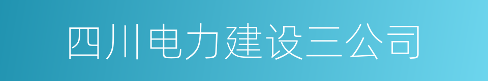 四川电力建设三公司的同义词