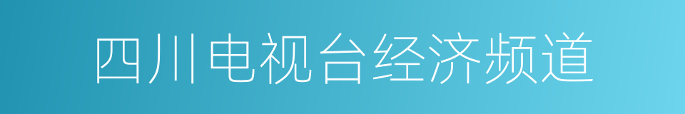 四川电视台经济频道的同义词