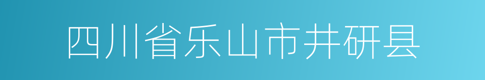 四川省乐山市井研县的同义词