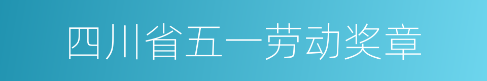 四川省五一劳动奖章的同义词
