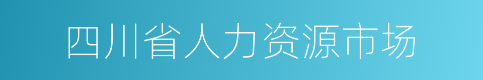 四川省人力资源市场的同义词