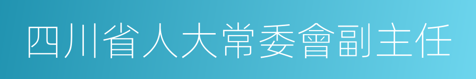 四川省人大常委會副主任的同義詞