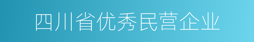 四川省优秀民营企业的同义词