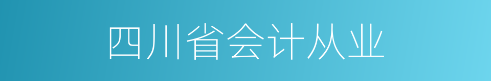 四川省会计从业的同义词