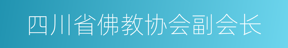 四川省佛教协会副会长的同义词